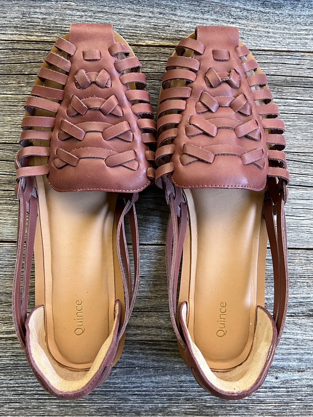 Quince Huarache Flats in Brandy
